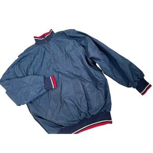 VTG POS Professional Baseball Windbreaker Men's Navy Quarter Zip Pullover Size M